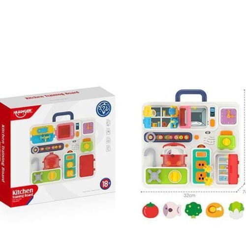 Musical and Light-Up Montessori Kitchen Puzzle Table for Early Learning