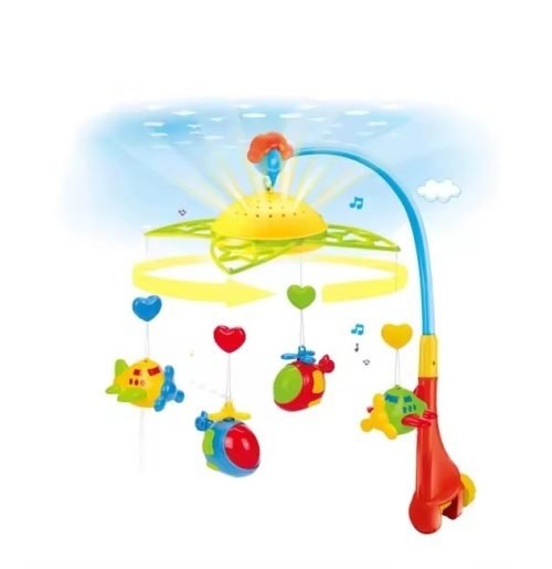 Vibrant Airplane Crib Toy with Melodies and Projection