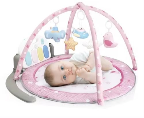 Kick-and-Play Piano Play Mat with Remote, Light Projector, and Music for Babies