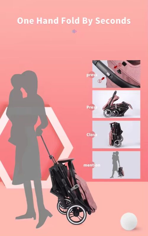 Premium One-Hand Fold Baby Stroller