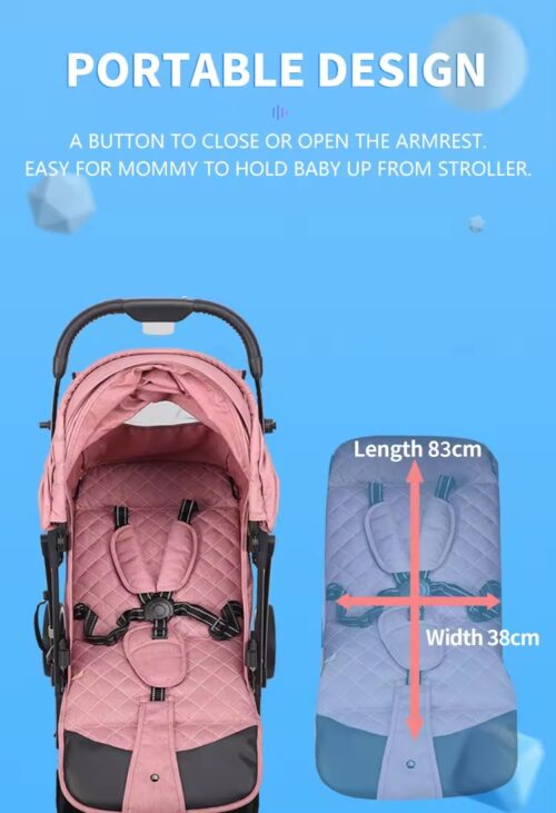 Premium One-Hand Fold Baby Stroller