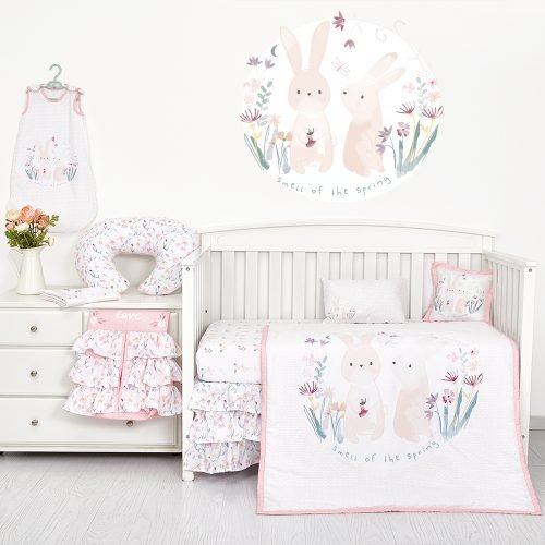 Bellanina Elegant 100% Polyester Baby Bedding Set - Digital Print Comforter, Crib Sheet, and Crib Skirt