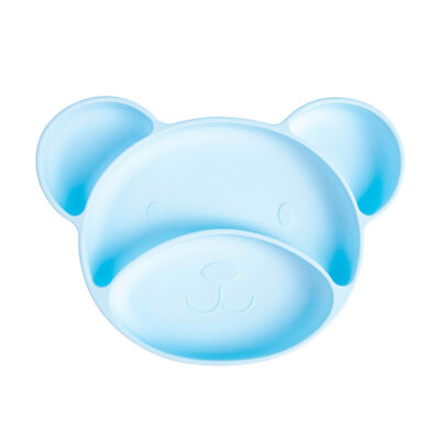 Adorable Bear-Shaped Silicone Baby Plate - Food-Grade and Kid-Friendly Design