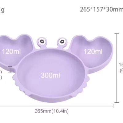 All-in-One Silicone Baby Feeding Set - Crab-Shaped Dinner Plate, Bowl, Fork, Spoon & Mug