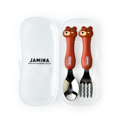 High-Quality Bendable Stainless Steel Baby Cutlery - Fork and Spoon Set