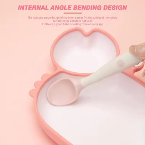 Cute Crab-Shaped Silicone Dinner Plate for Babies - Food Grade, Strong Suction for Secure Feeding