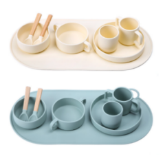 Eco-Conscious BPA-Free Suction Tableware Set for Kids - Food Grade and Child-Safe