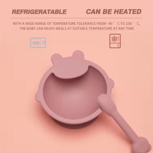 Essential 3-Piece Baby Feeding Set of Silicone Bowl, Bib, & Spoon - Non-Toxic and Practical