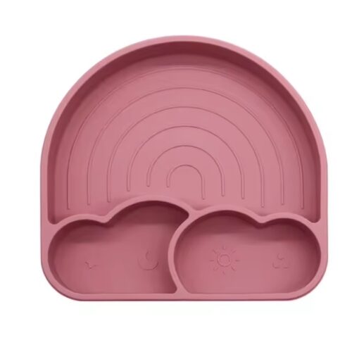 Silicone Baby Suction Plate with Lid - Child-Friendly and Practical Design