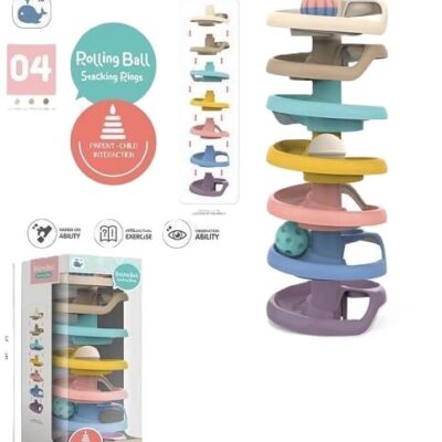 Interactive Rolling Ball Tower with Assembly Track for Babies