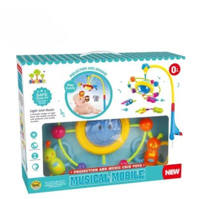 Vibrant Airplane Crib Toy with Melodies and Projection