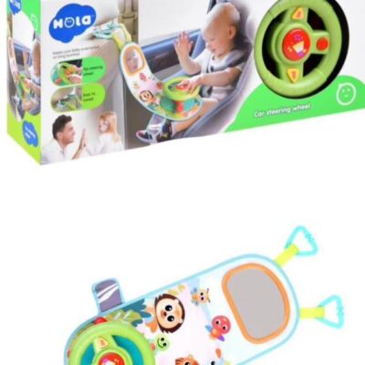 Car Seat Steering Wheel Toy with Music, Lights, and Driving Sounds for Engaged Trave