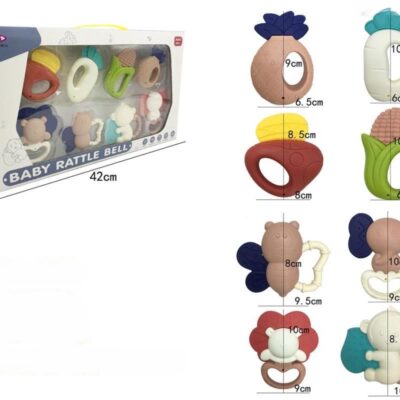 8-Piece Baby Rattle and Teething Relief Set - Colorful and Engaging Toys for Sensory Development