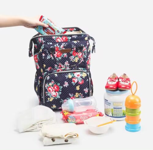 Multifunctional large diaper bag Backpack Chinese style