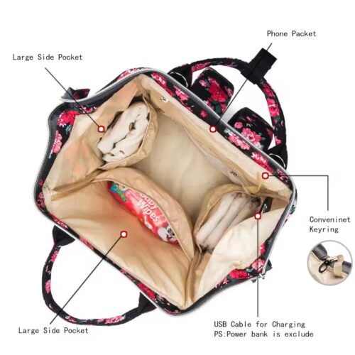 Multifunctional large diaper bag Backpack Chinese style