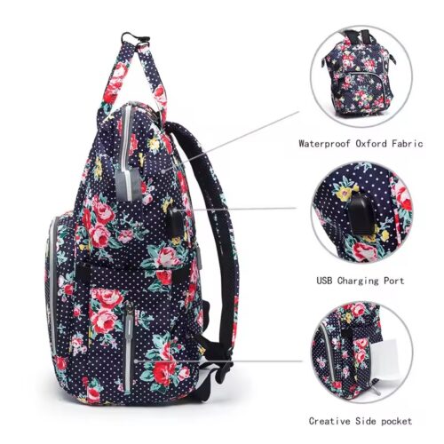 Multifunctional large diaper bag Backpack Chinese style