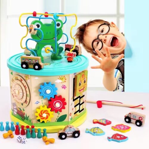 Fun & Educational Wooden Activity Box for Infants