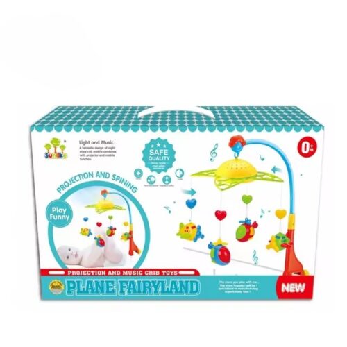 Vibrant Airplane Crib Toy with Melodies and Projection