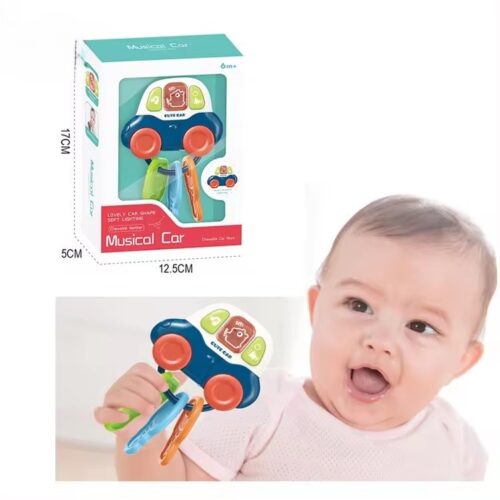 Teething-Friendly Musical Car Toy with Chewable Keys for Early Development