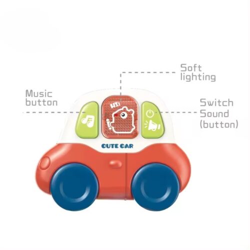 Teething-Friendly Musical Car Toy with Chewable Keys for Early Development