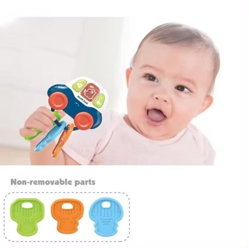 Teething-Friendly Musical Car Toy with Chewable Keys for Early Development