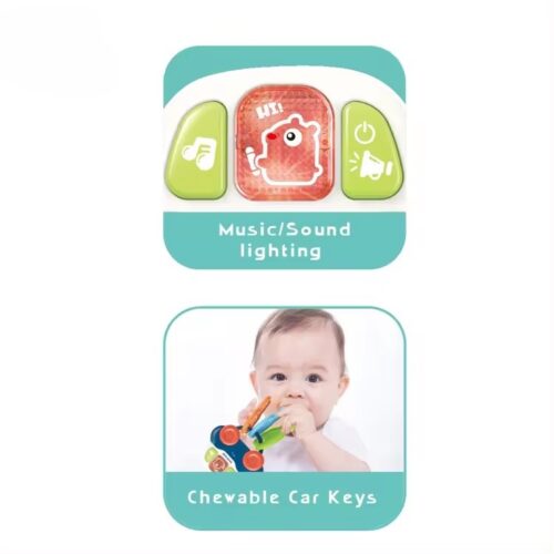 Teething-Friendly Musical Car Toy with Chewable Keys for Early Development