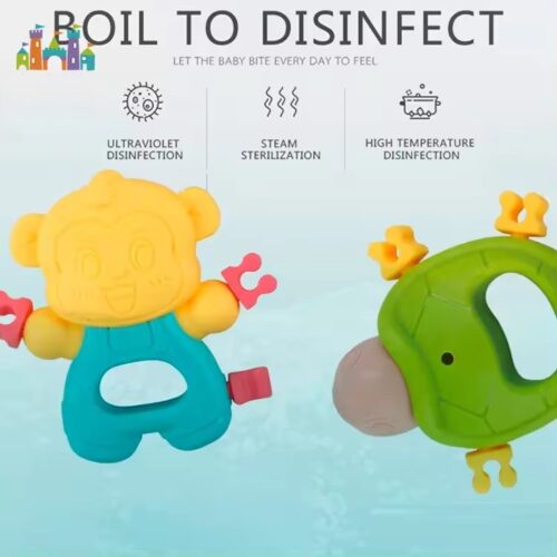 Soothing Teething Toy Set for Infants - 6-Piece Collection with Textures and Colors