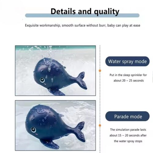 Whale Light-Up Sprinkler Bath Toy - LED Lights & Automatic Water Fun
