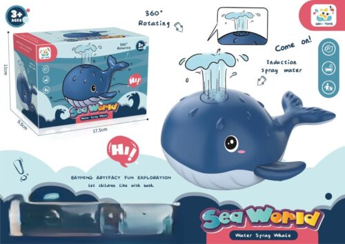 Whale Light-Up Sprinkler Bath Toy - LED Lights & Automatic Water Fun