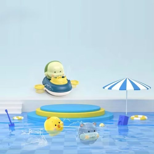 Interactive Boat Bath Toy Set - Wind-Up Fun for Happy Bath Times