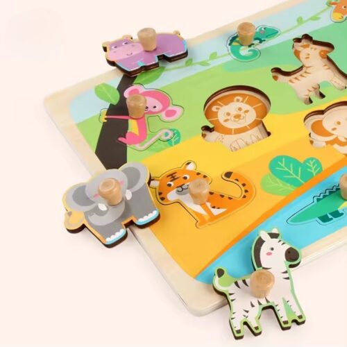 Montessori Wooden Jigsaw Puzzle Animal Shape Set