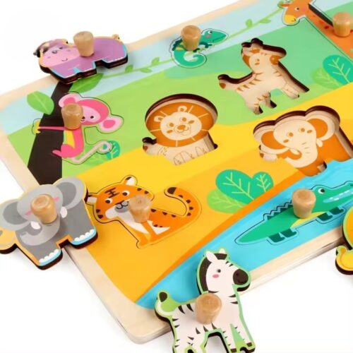Montessori Wooden Jigsaw Puzzle Animal Shape Set