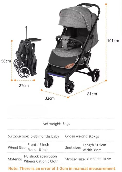 Compact & Practical One-Hand Fold Baby Stroller