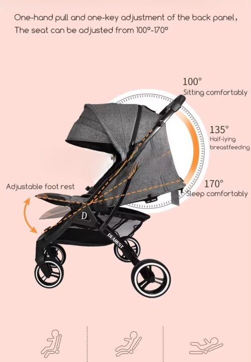 Compact & Practical One-Hand Fold Baby Stroller