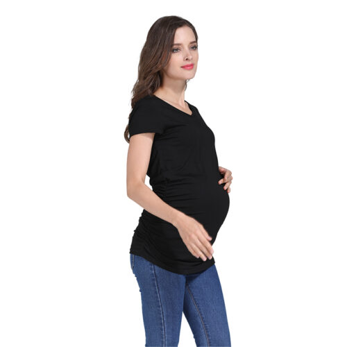 تي شيرت أساسي بأكمام قصيرة للحوامل الحوامل