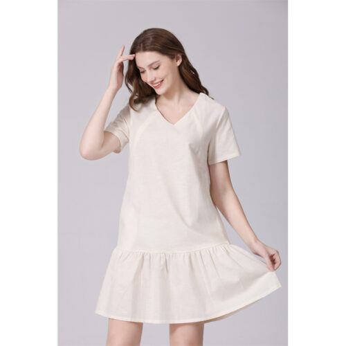 All-in-One Pregnancy & Breastfeeding Dress - M, Ivory