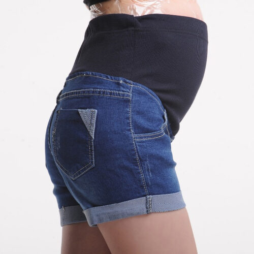 Pregnancy-Friendly Denim Jean Shorts