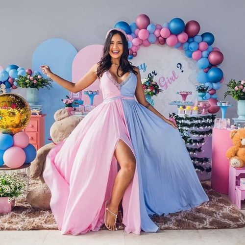 Glamorous Maternity Gender Reveal Dress