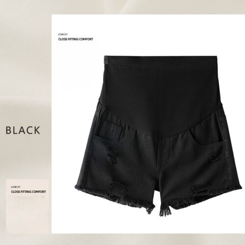 Maternity Denim Shorts for Everyday Style - XL, Black