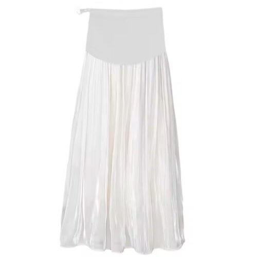 Elegant Pleated A-Line Maternity Skirt for All-Day Comfort