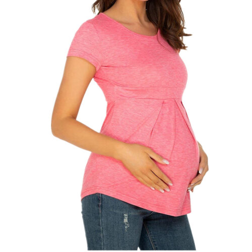 Easygoing Maternity T-Shirt for Everyday Comfort - M, Pink