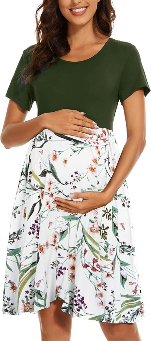 فستان حوامل بأكمام قصيرة - فستان حمل بأكمام قصيرة للراحة والأناقة